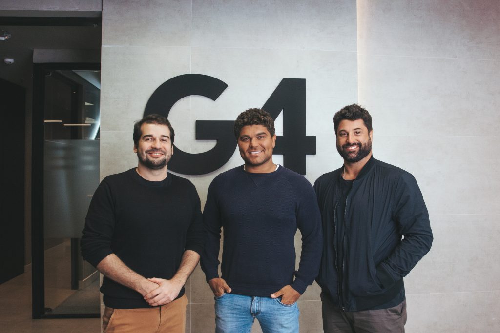 Bruno Nardon, Tallis Gomes e Alfredo Soares, fundadores e mentores do G4