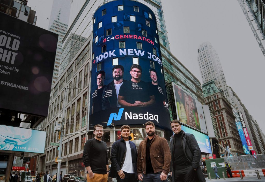 #GeraçãoG4 100 mil empregos Nasdaq Times Square G4